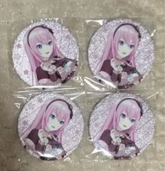 プロセカ サンリオ グリッター缶バッジ グリ缶 巡音ルカ 4点