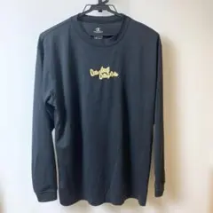 ・Champion ブラック 刺繍ロゴ 長袖Tシャツ　ロンT M