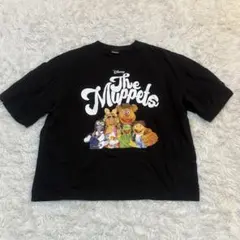 GU×Disney ザ・マペッツ Tシャツ XL 黒 ミッシーピギー&カーミット