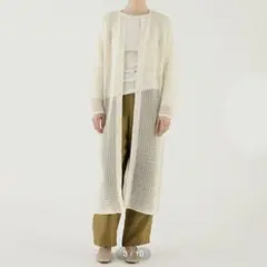 GALERIE VIE ウールコットンメッシュ ロングカーディガン