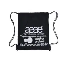 aeae メッシュロゴ ジムサック リュック ブラック 新品①