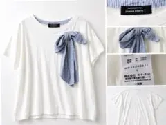 mercibeaucoup, jevous enprie!リボンTシャツ白