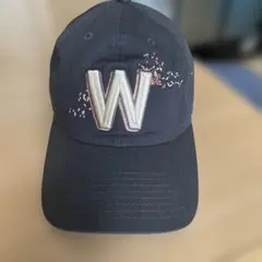 New Era ベースボールキャップ W刺繍 ネイビー