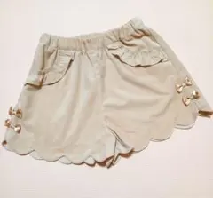 最終★着用1回美品 ピューピルハウス リボンのスカラップパンツ★ナルミヤ