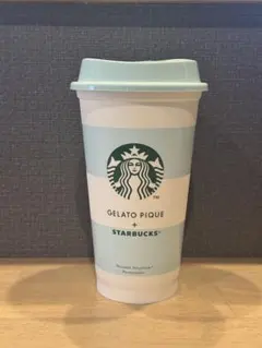 スターバックス ジェラートピケ コラボ リユーザブルカップとシリコンキャップ