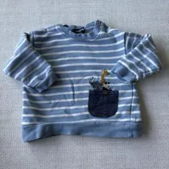 klädskåp 90 青と白ストライプ トップス