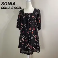 ●美品● SONIA SONIA RYKIEL 40 リボン柄 ワンピース