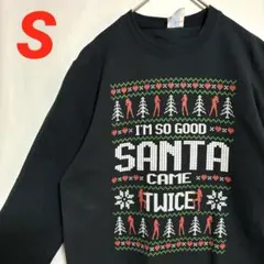 古着 USA古着 スウェット　ポートアンドカンパニー　黒　S クリスマス