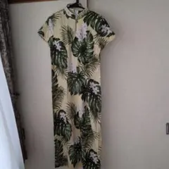 ハワイ製品トロピカルプリント マキシドレスレーヨン素材Mサイズ９号から11号
