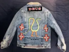 美品 デウス DEUS EX MACHINA 裏ボア 刺繍 デニムジャケット