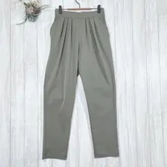 ☆アールイズム/R-ISM カーキ ハイウエスト プリーツ テーパードパンツ