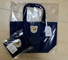 フェイラー　オールドテディワッペントートバッグ　ネイビーLサイズ　ワッペンポーチ