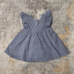 petit main 刺繍入りフリル袖チュニック 120cm