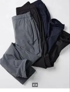 ユニクロヒートテック イージーパンツ M ブラック 暖パン