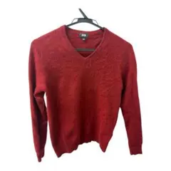 UNIQLO ユニクロ　カシミヤセーター　Vネック　赤