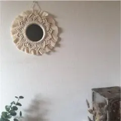 【オーダー受付中】マクラメミラー 【ラウンドA】