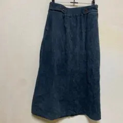 ダークグレー コーデュロイ ロングスカート