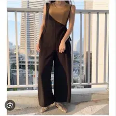 ルーム903ブラックワンショルダーサロペット オールインワン