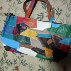 パッチワークレザーバッグおねさげ致しました。