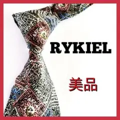 美品　リキエル　ソニアリキエル　ネクタイ　シルク　フランス　総柄　グレー