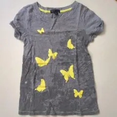 蝶プリント グレー Tシャツのサムネイル