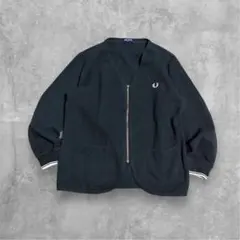 FRED PERRY フレッドペリー ジップカーディガン　ブラック Vネック