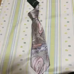 Venezia シルク ネクタイ シルバー ピンク