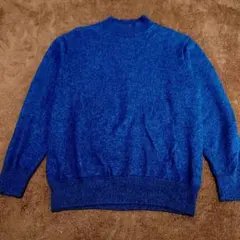 青色 長袖 ニットセーター　カシミヤ混　Lサイズ