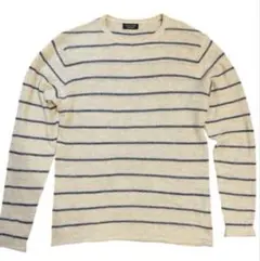ZARA MAN ザラマン　コットンリネン ボーダーニット　USAサイズL