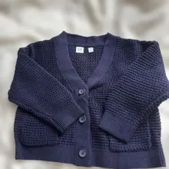 GAP KIDS ネイビー カーディガン XS、白のロンTセット