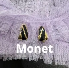Monet モネ イヤリング ヴィンテージ ゴールド ブラック お洒落