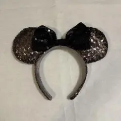 ディズニー　ミニーマウス スパンコールカチューシャ　ブラック