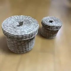 蓋付きバスケット 2個セット 収納かご