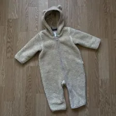 babyGap ベージュ くま耳ボアロンパース　70センチ