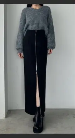 Louere♡大人セクシー　ジップタイトスカート　ブラック