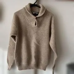 EQUATORIAL ベージュ リブ編み セーター