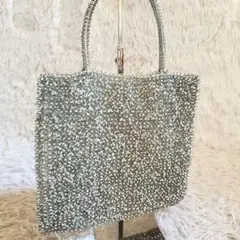 美品 アンテプリマ ワイヤーバッグスタンダード スクエア ラージ シルバー