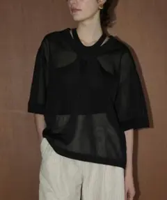 CLANE - SHEER V NECK KNIT TOPSのサムネイル