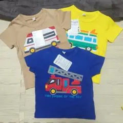 新品　はたらく車　消防車　救急車　プリント Tシャツ 90サイズ