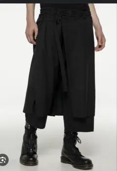WOOL/POLYESTER GABARDINE WRAP PANTS