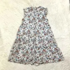 完売品★ユニクロ ポール＆ジョー 花柄 ティアードワンピース 130 水色
