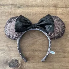 ディズニー ミッキー耳 カチューシャ 黒のラメ