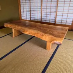 【shirakawa】飛騨の匠工房　クルミ一枚板 ローテーブル shirakawa】飛騨の匠工房 クルミ一枚板 ローテーブル - メルカリ
