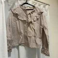 après jour フリル付き長袖ブラウス ベージュ