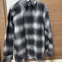 ブラックグレー チェック柄 長袖シャツ