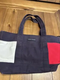 カラーブロックキャンバストートバッグ