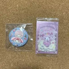 サンリオ 刺繍缶バッジ マイメロ&マイスウィートピアノ　ウエハース　カード