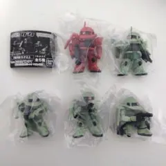 ガチャ　機動戦士ガンダム ならぶんです。ザク 全5種コンプセット