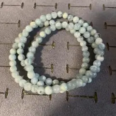 美品　ファントムアクアマリン3連ブレスレット