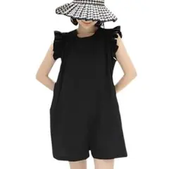 ラッシュガード オールインワン 水陸両用 お洒落 フリル UVカット ポケット付